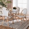 Baxton Studio Genica Classic French Black and White Waeving and Natural Brown Rattan 5-Piece Dining Chair Set 210-12698-12699 - alternate 2